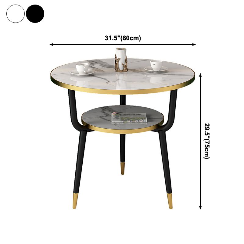 Contemporary MDF Standard Dining Table Round Shape Kitchen Dining Table with 3 Legs Base