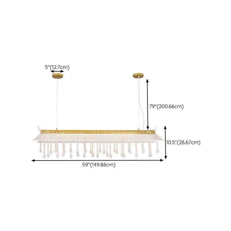 Modern Single Golden Kitchen Island Lighting LED Ceiling Light with Crystal