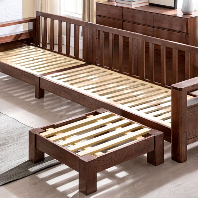 Storage No Distressing Tight Seat Square Arm Wood Solid Color Sofa