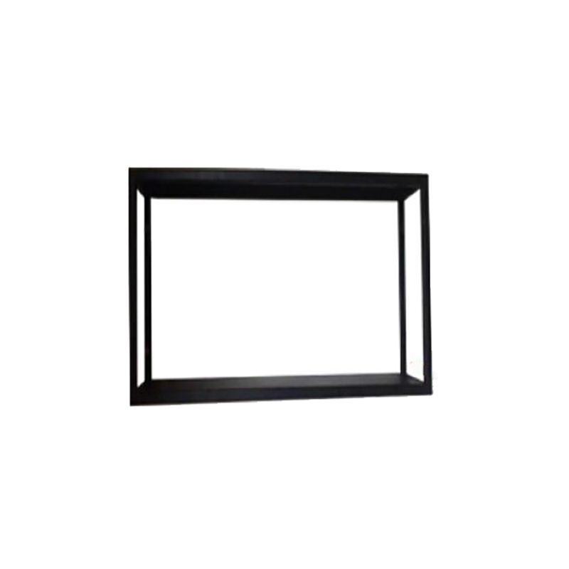 Closed Back Wall Mounted Bookshelf Metal Shelves Included Bookcase in Black