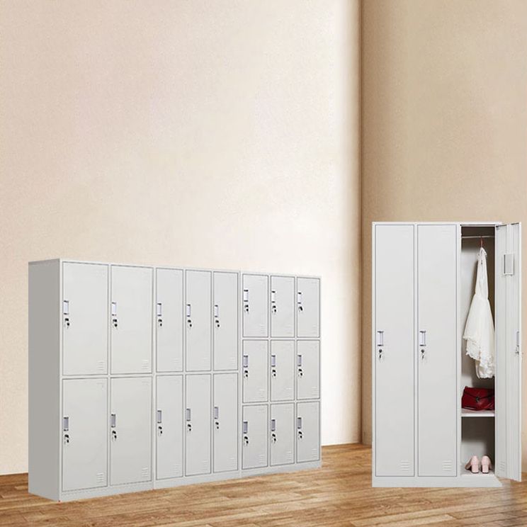 White Colour Wardrobe Contemporary Steel Home Wardrobe Closet with Lock