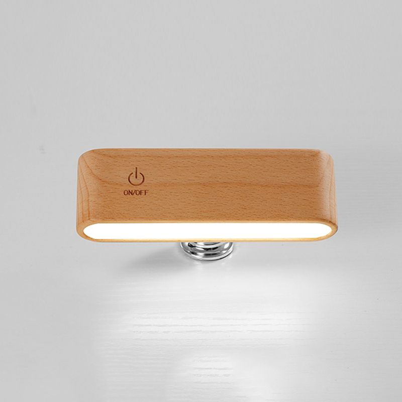 Simplicidad nórdica Luces de madera de madera Rectatable Rectangular Creative LED Lámpara de pared para dormitorio