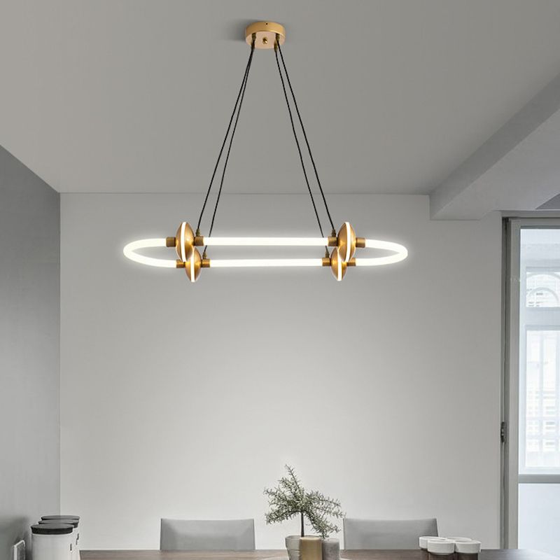 Minimalista lineal isla luz de metal 1 luz colgante de luz para comedor