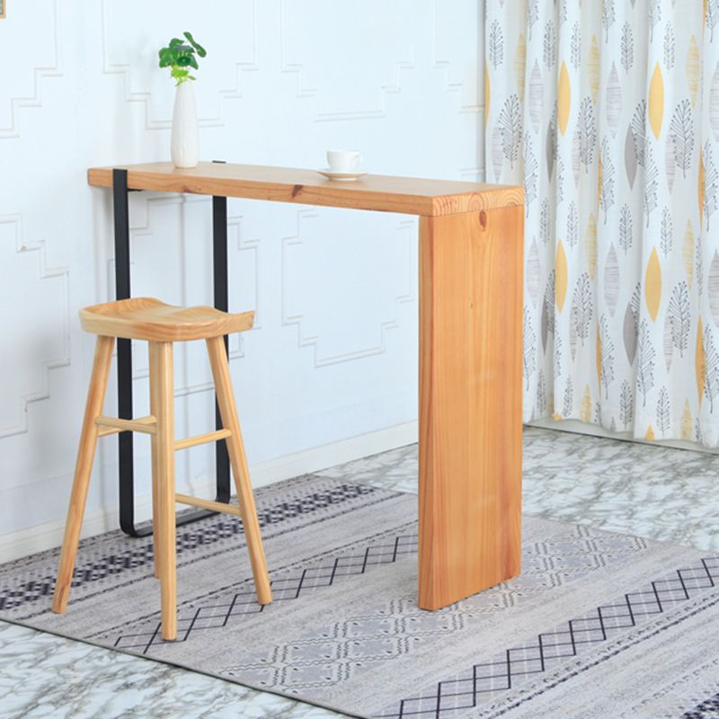 Contemporary Wood Stool Wood Rectangle Seat Counter Stool in Matte Finish