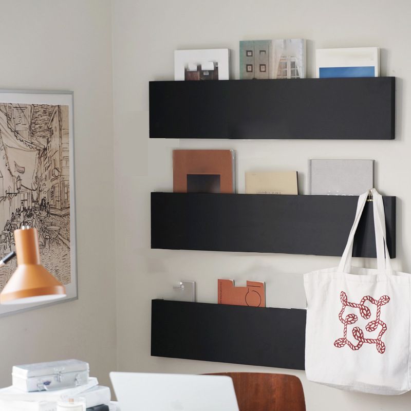 Urban Wall Unit Metal Bookshelf Black Shelf Bookcase for Living Room