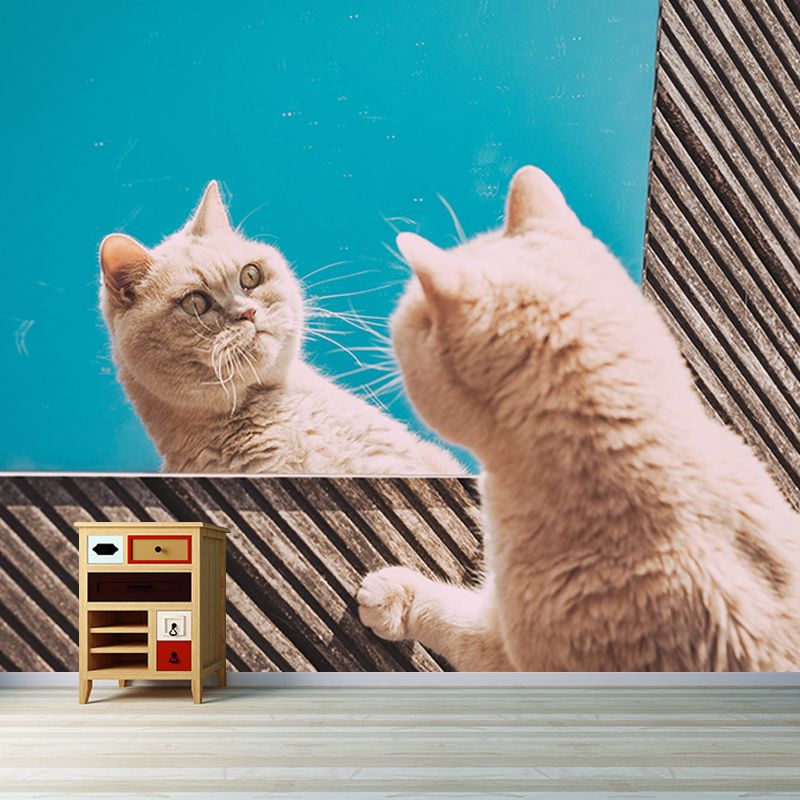 Decorative Photography Mural Wallpaper Cute Cats Indoor Wall Mural