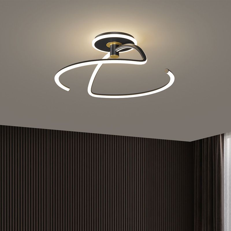 Lampada a soffitto a forma lineare in stile moderno Metal 2 Luce Luce per sala da pranzo