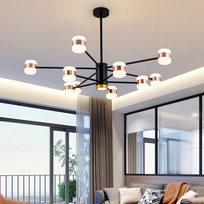 Rose Gold Sputnik Chandelier Postmodern LED Acrylic Pendant Light Fixture