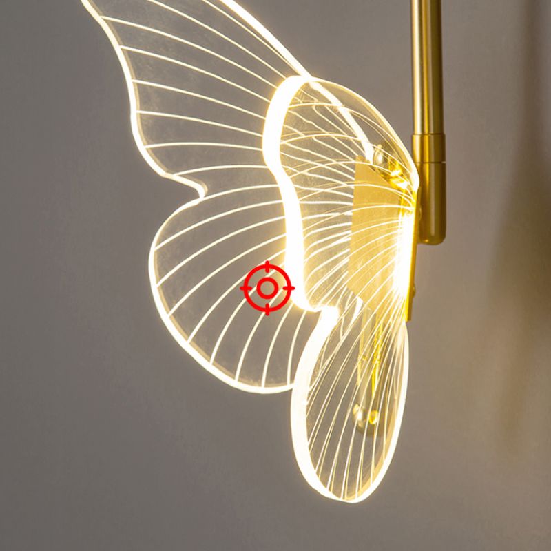 Nordic Style Iron Wall Light Butterflies Shape Wall Lamp for Children's Room