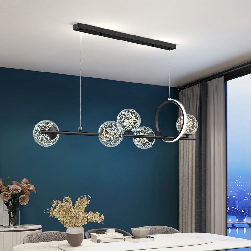 Modern Globe Chandeliers Island Lights Glass 6 Light Globe Chandeliers