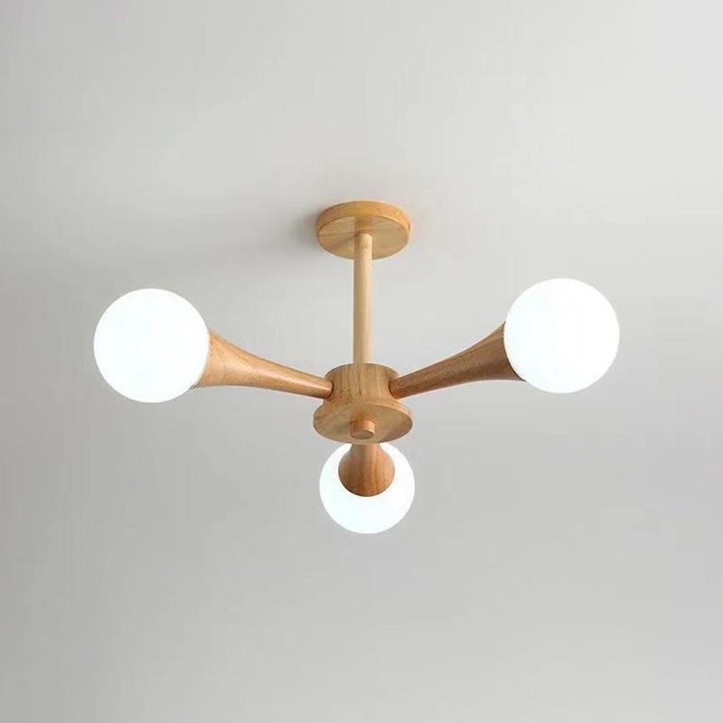 Ultra-Modern Sputnik appeso il lampadario sospensione in legno con cavo sospeso per soggiorno