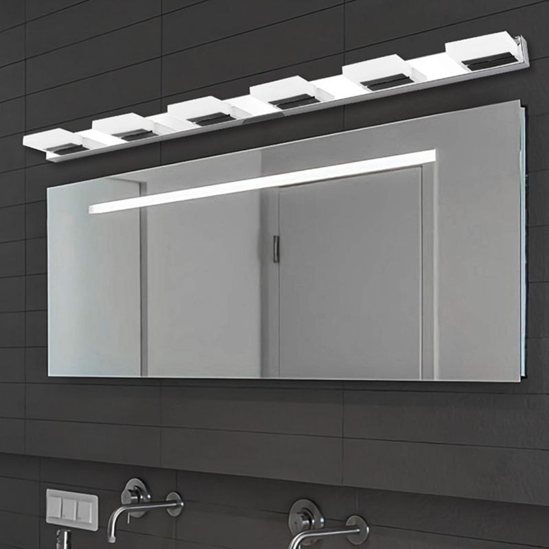 Iluminación de tocador cuadrado estilo moderno de metal múltiples luces de polvo de tocador
