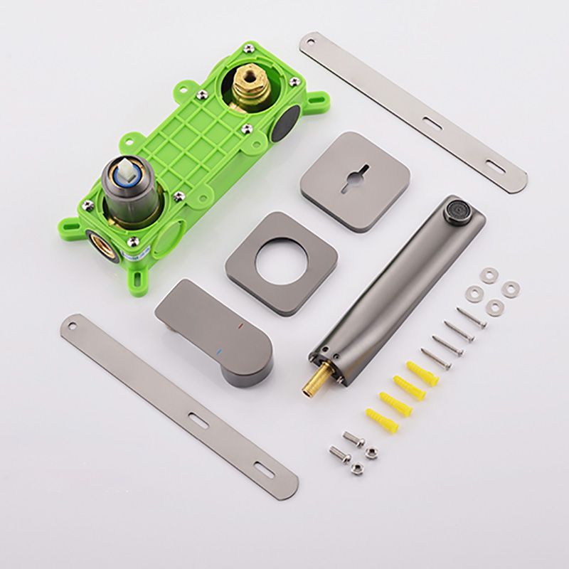 Modern Wall Mounted Bathroom Faucet Lever Handle Low Arc 2 Hole Faucets