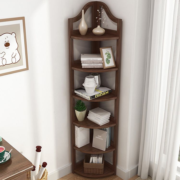 Modern Style Corner Bookshelf Solid Wood Shelf Bookcase for Home