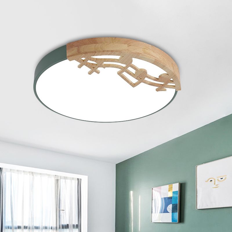 Plafonnier Led contemporain avec abat-jour en acrylique, luminaire rond vert/blanc/gris pour chambre à coucher