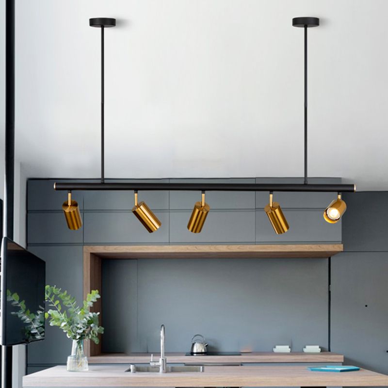 Half Cylinder Shape Modern Style Island Pendant Metal Island Light Fixtures