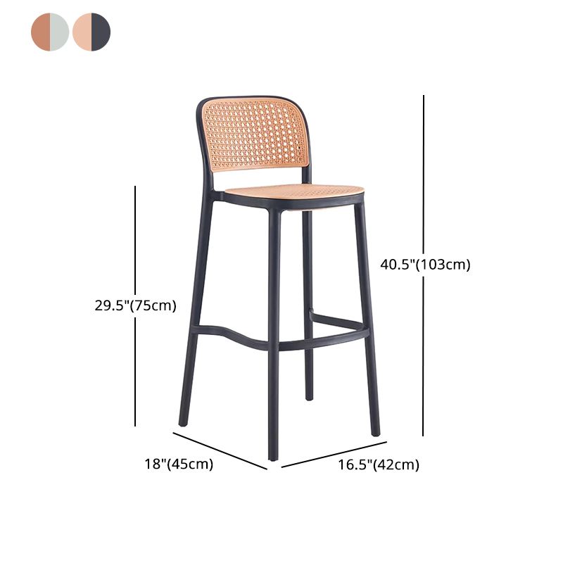 Barre de dossier et tabouret de comptoir