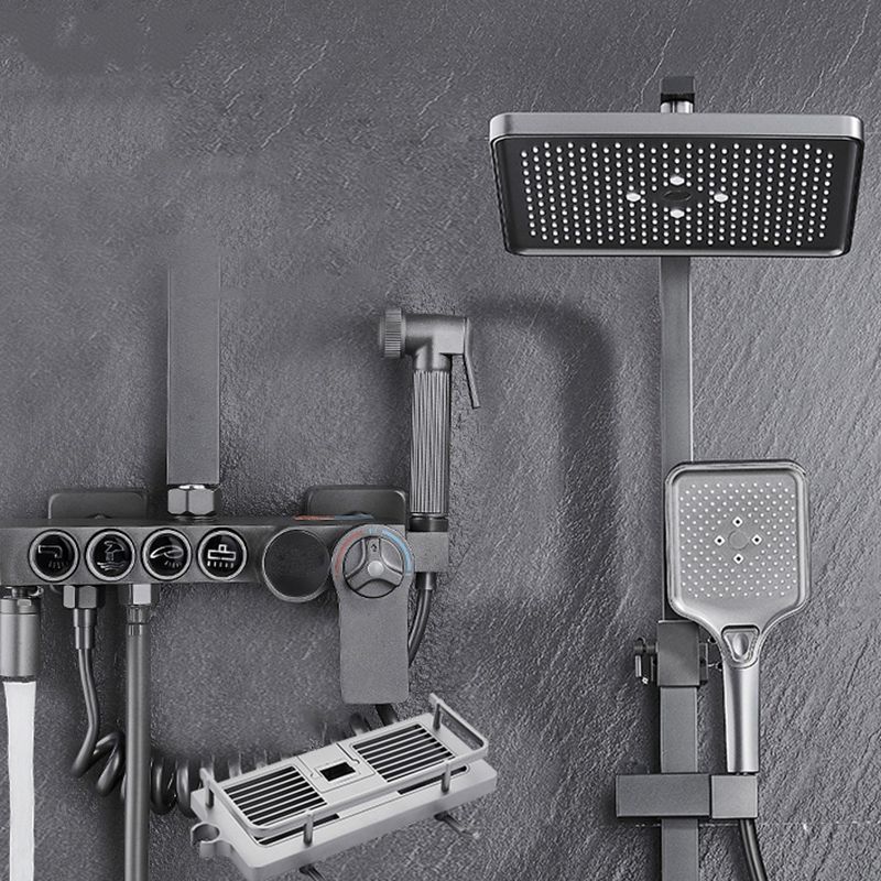 Modern Gray Shower Set 2 Shower Heads Shower System for Bathroom