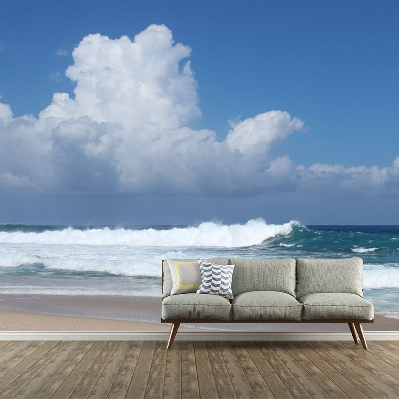 Sea Shore Mural Stain Resistant Meeting Room Wall Decor, Made to Measure