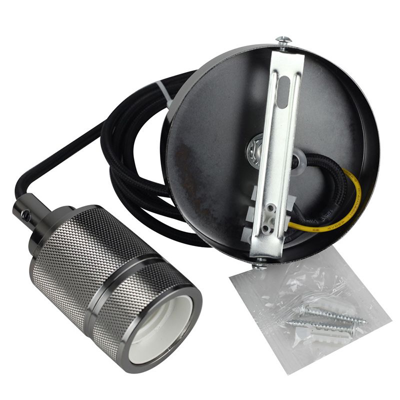 Single Bulb Industrial Style Hanging Light Metal Plating Lamp Holder Vintage Suspension Lighting Fixture with 59" Adjustable Wire