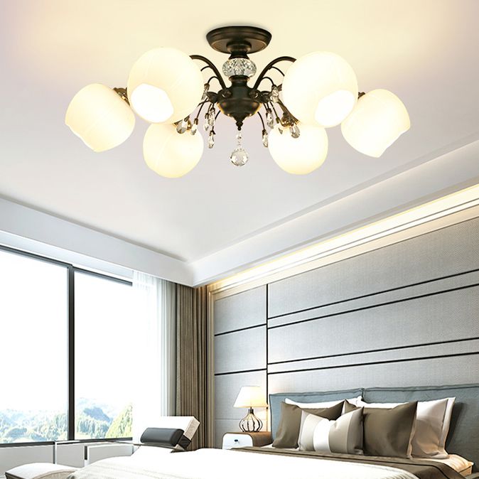 Glas Schwarz Semi Flush Mount Lighting Kugel-minimalistische Deckenleuchte