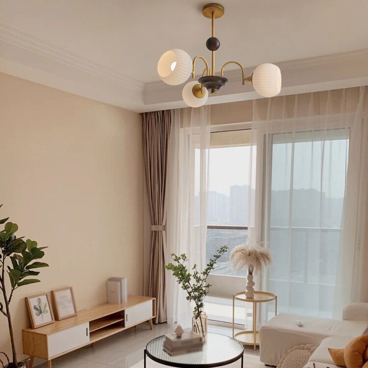 Modern Luxury Hanging Light Glass Globe Chandelier for Interior Spaces