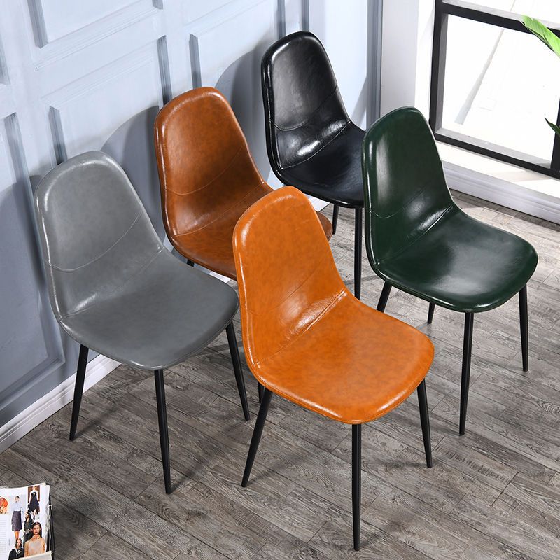 Chaises de salle à manger de style nordique, chaises latérales sans accoudoirs pour cuisine avec pieds en métal