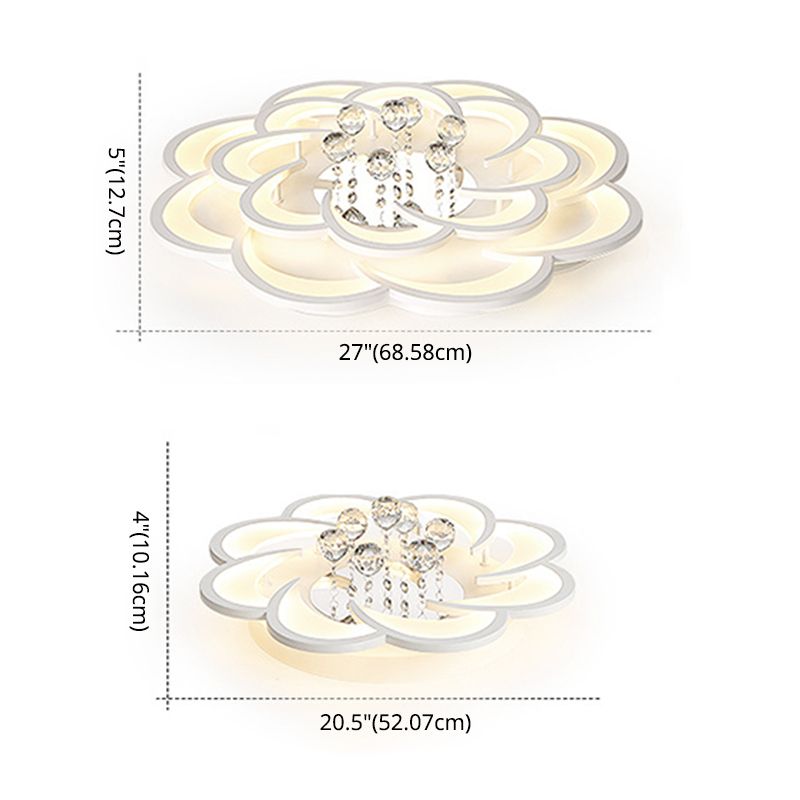 Flower Flush Mount Ceiling Light Fixture Contemporary Acrylic Ceiling Mount Light Fixture for Living Room
