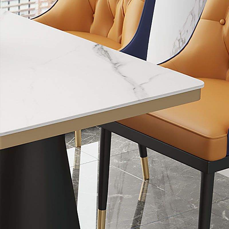 Modern Style Dining Table White Top Sintered Stone Table for Dining Room