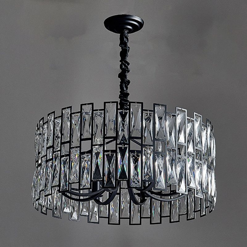 Geometria in stile contemporaneo lampadario a pendente lampadario cristallino luci in nero