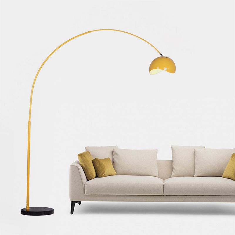 Angelrute stehend Bodenlicht moderne Metall 1 Glühbirne Schwarz/Gelbe Stehlampe mit Kuppelschatten