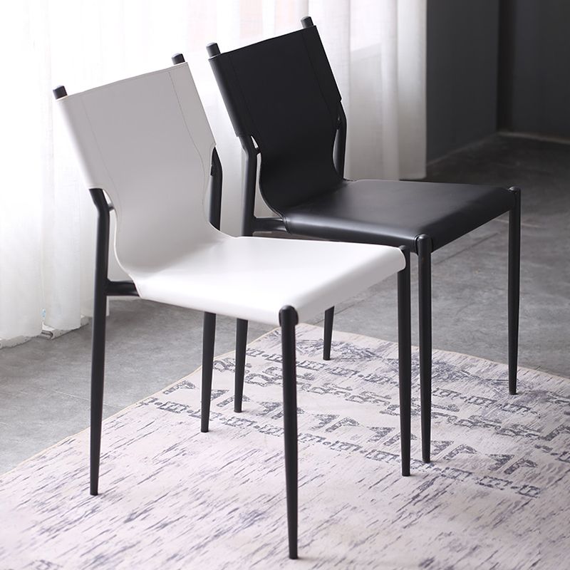 Modern Simple Side Chair Colorful Faux Leather Side Dining Chair for Living Room