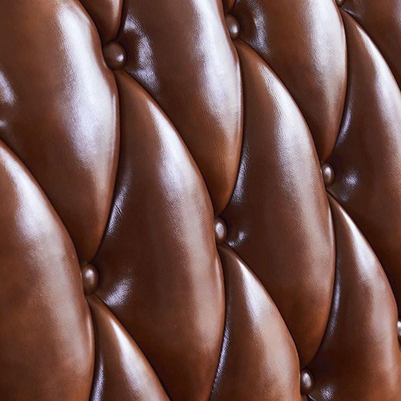 Traditional Tufted Split-Back Seating Flared Arm Sofa with Pillows in Brown