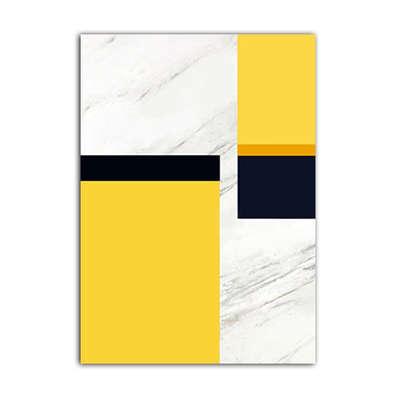 Canvas Yellow Wall Decor Modern Style Geometric Painting, Multiple Sizes Options