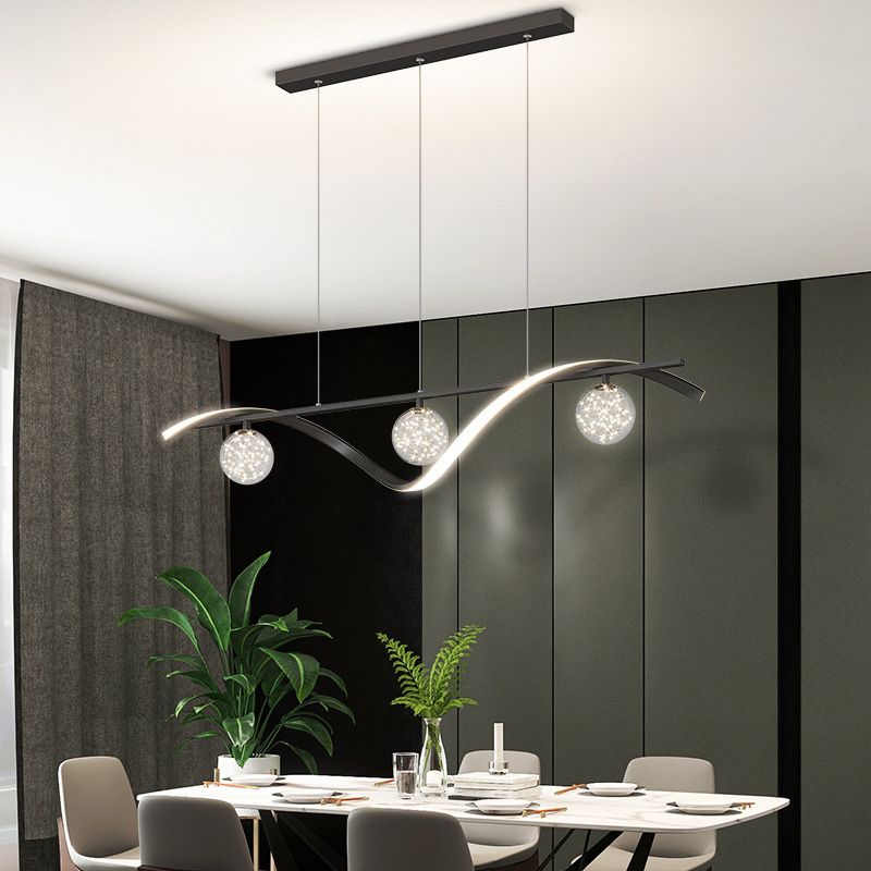 LED Island Light Modern Island Hanging Light with Acrylic Shade for Living Room