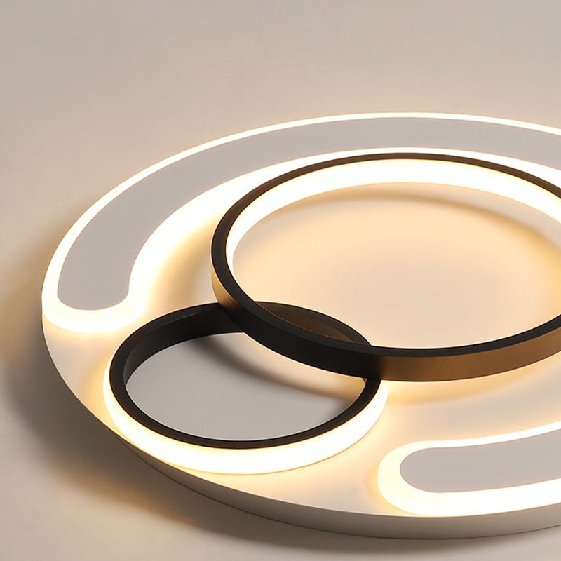 Plafonnier LED à anneau fin Simplicité Acrylique 3 têtes Plafonnier en LED intégrée