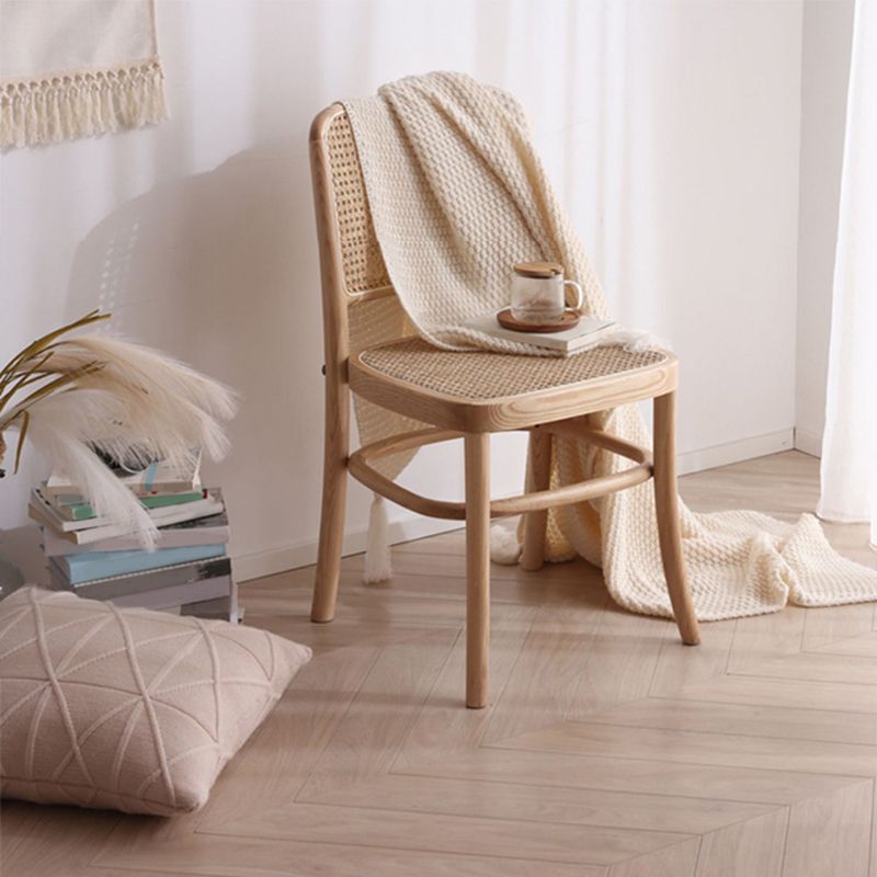 Contemporary Side Chair Wood Open Back Dining Room Chair for Kitchen