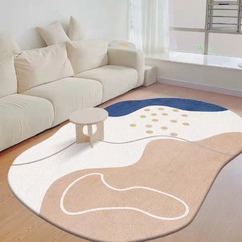 Tapis décontracté orange en Polyester, bloc de couleur, résistant aux taches, pour la décoration de la maison