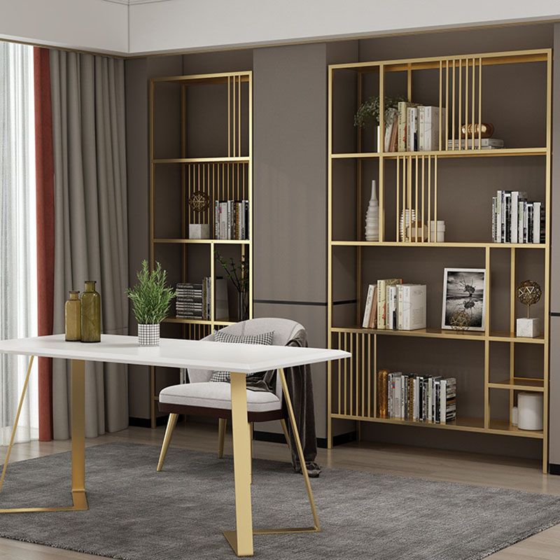 Contemporary Shelf Bookcase Metal Open Book Shelf with Shelves