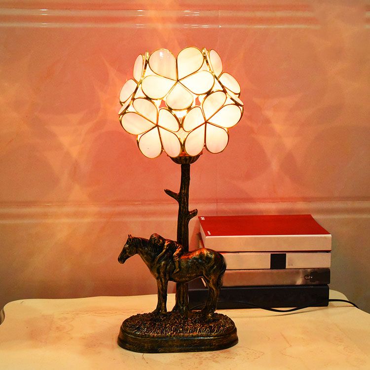 Blumenglas Nachttischlampe Tiffany-Nachttisch-Lampe für Schlafzimmer