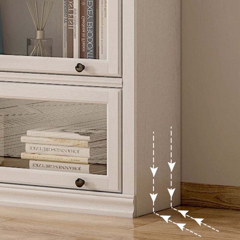 Modern Style Closed Back Bookshelf Standard Solid Wood Bookcase with Cabinets