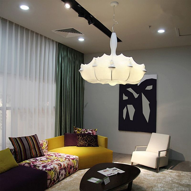 Éclairage pendentif ombré Amélioration du tissu minimaliste salon PLADANT PLANDANT EN BLANC