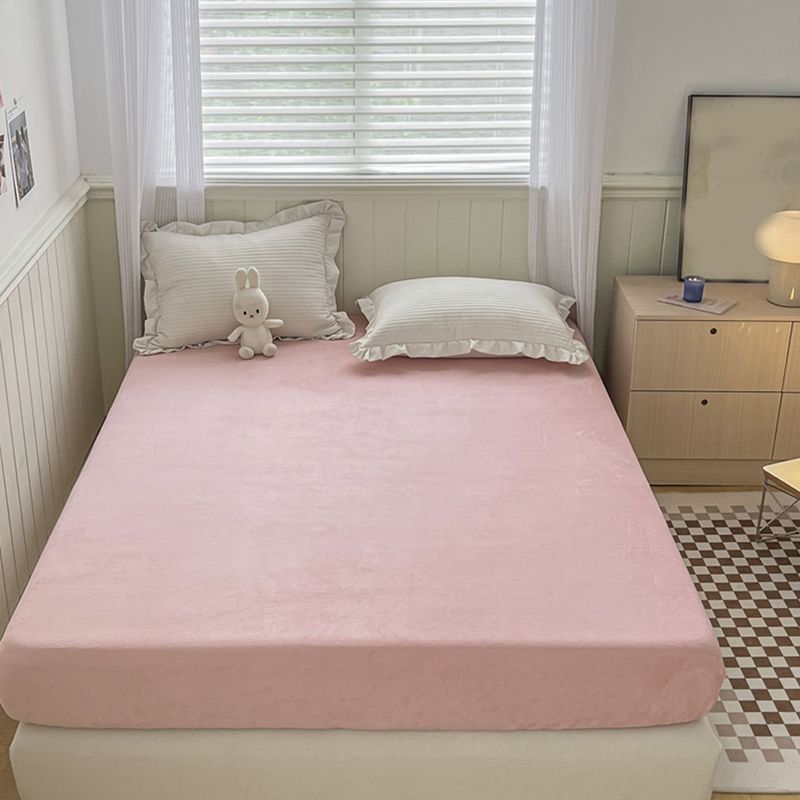 Soild Ultra Soft Fitted Sheet Modern Elegant Winter Bed Sheet Set