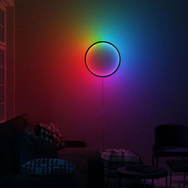 Metal Hoop Wall Mounted Light Modern Style 1 Light Wall Light Sconces
