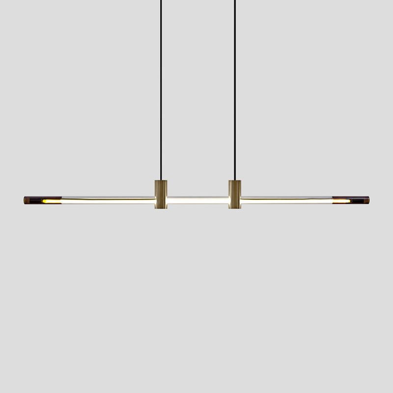 Single Modernist Brass Ceiling Lamp LED Kitchen Island Foyer Lighting