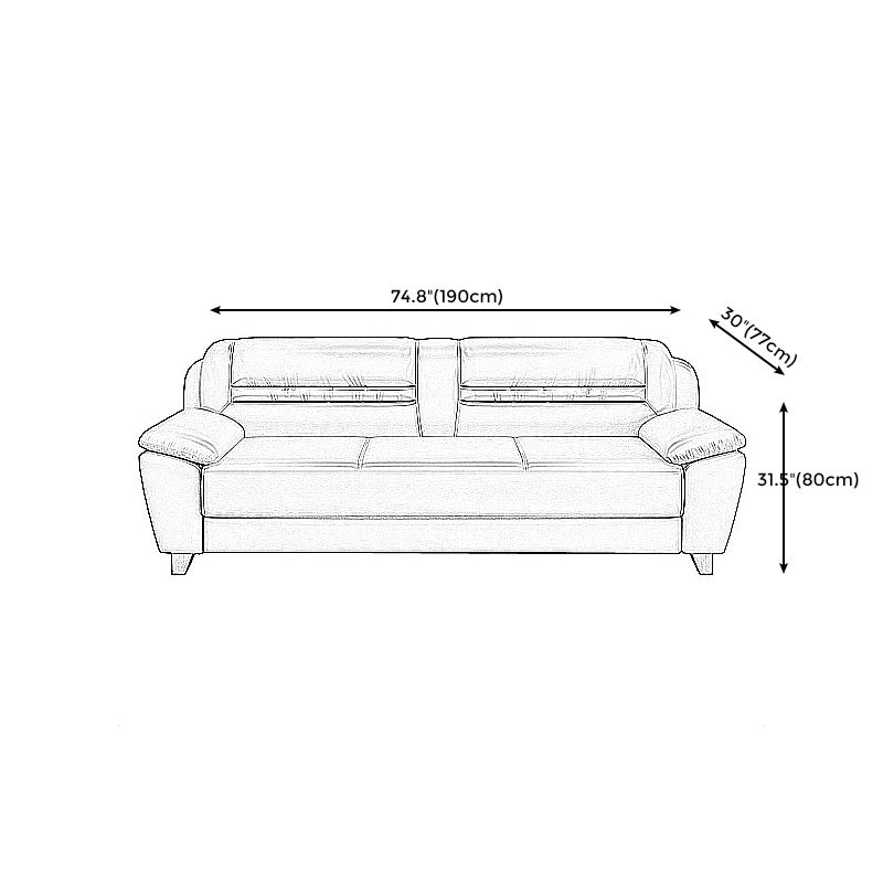 Modern Leather Match Pillow Top Arm Sewn Pillow Back Sofa for Living Room