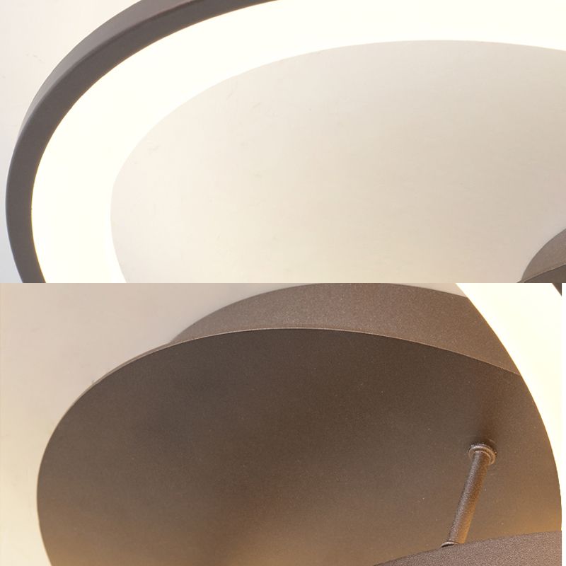 Plafonnier encastré à 2 anneaux en acrylique modernisme LED luminaire encastré marron