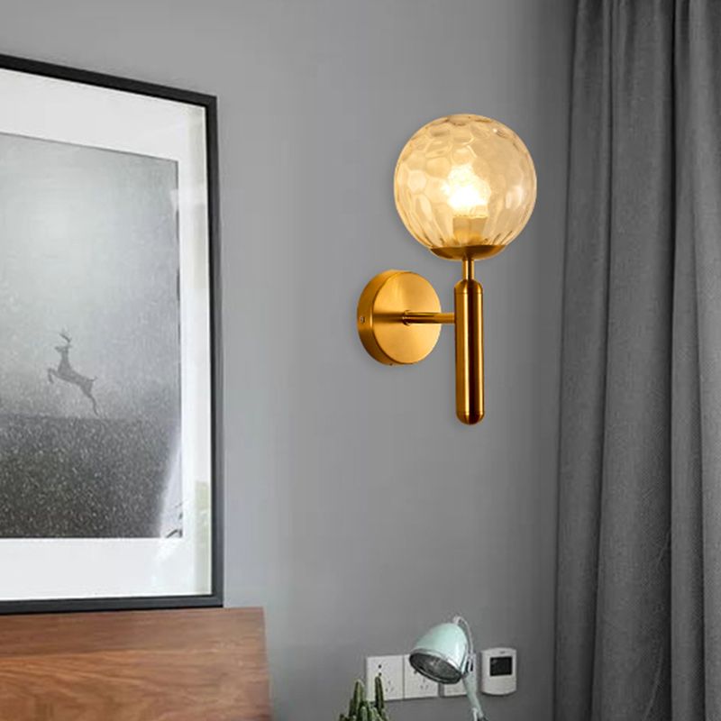 1-Light Ball Wall Lighting Contemporary Glass Wall Mounted Lights