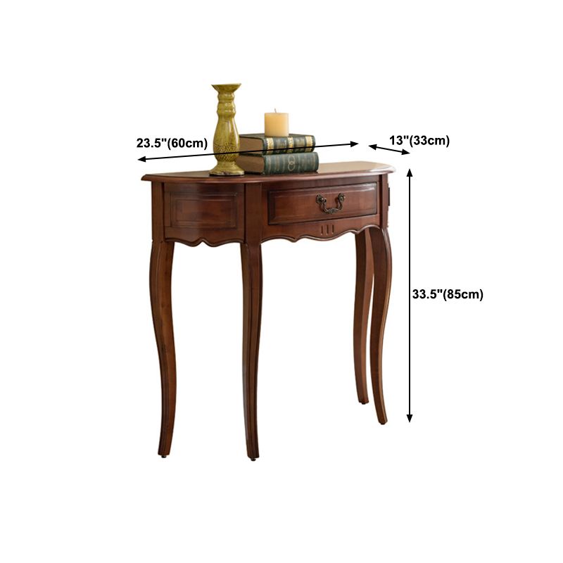 Solid Wood Console Table 13" W Mid-Century Modern Storage Console