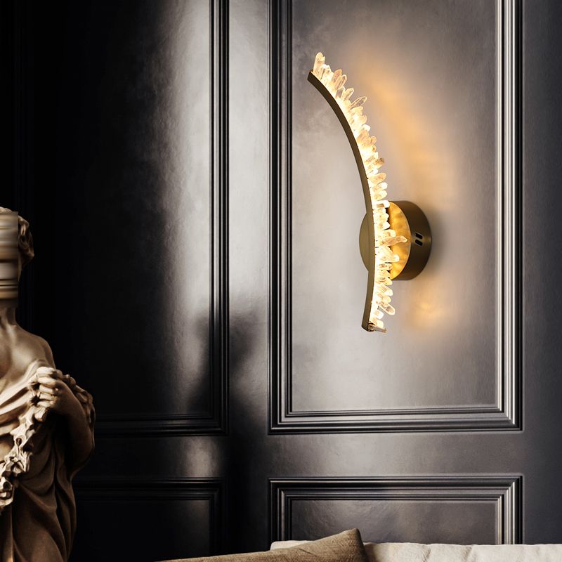 Modern Style Wall Lamp Crystal Gold Wall Sconce Lighting for Bedroom
